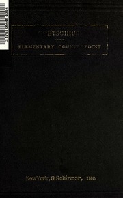 Exercises In Elementary Counterpoint