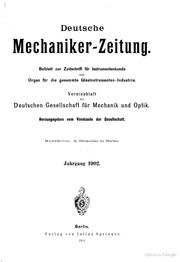 Zeitschrift der Deutschen Gesellschaft für Mechanik und Optik