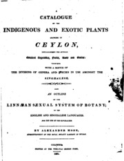 A Catalogue Of The Indigenous And Exotic Plants Growing In Ceylon ...
