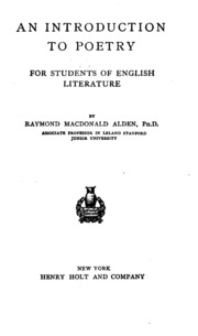An Introduction To Poetry : For Students Of English Literature