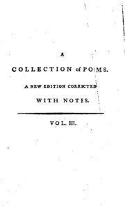 A Collection Of Poems In Six Volumes. By Several Hands