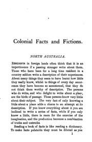 Colonial Facts And Fictions