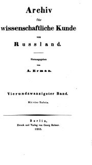 Archiv für wissenschaftliche kunde von Russland