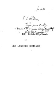 Du C Dans Les Langues Romanes