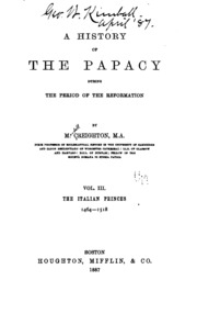 A History Of The Papacy During The Period Of The Reformation