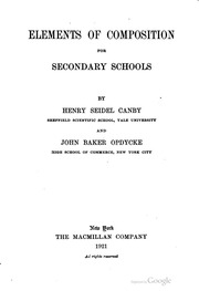 Elements Of Composition For Secondary Schools