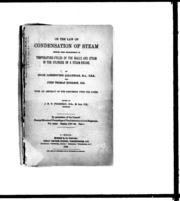 On The Law Of Condensation Of Steam : Deduced From Measurements Of Temperature-cycles Of The Walls And Steam In The Cylinder Of A Steam-engine