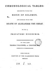 Chronological Tables: Beginning With The Reign Of Solomon, And Ending With The Death Of ...