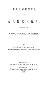 Elements Of Algebra, Designed For Schools, Academies And Colleges