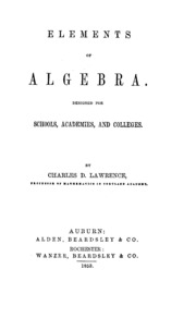 Elements Of Algebra, Designed For Schools, Academies And Colleges