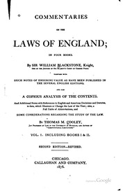 Commentaries On The Laws Of England : In Four Books