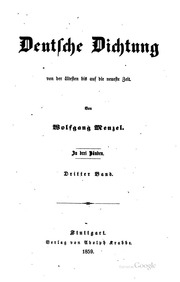 Deutsche Dichtung von der ältesten bis auf die neueste Zeit
