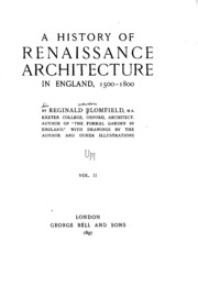 A History Of Renaissance Architecture In England, 1500-1800