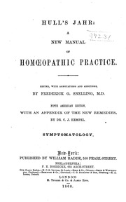Hull's Jahr; A New Manual Of Homoeopathic Practice