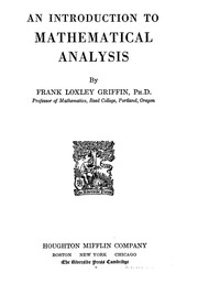 An Introduction To Mathematical Analysis