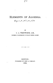 Elements Of Algebra