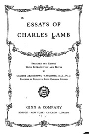 Essays Of Charles Lamb