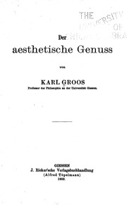 Der Aesthetische Genuss