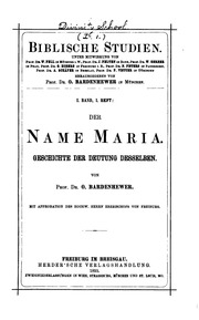 Der Name Maria : Geschichte Der Deutung Desselben