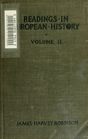 قراءات في التاريخ الأوروبي: مجموعة مقتطفات من المصادر المختارة بهدف توضيح تقدم الثقافة في أوروبا الغربية منذ الغزوات الألمانية