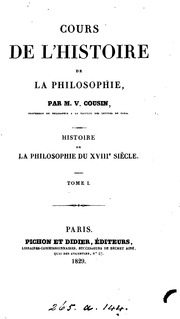 Cours de l'histoire de la philosophie : histoire de la philosophie du XVIIIe siècle