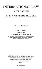 International Law : A Treatise