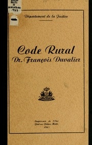 Code rural Dr. François Duvalier