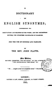 A Dictionary Of English Synonymes