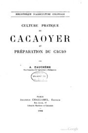 Culture pratique du cacaoyer et préparation du cacao