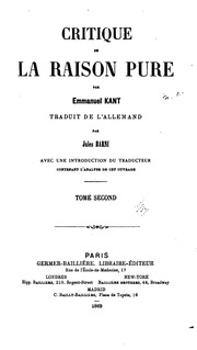 Critique De La Raison Pure Par Emmanuel Kant