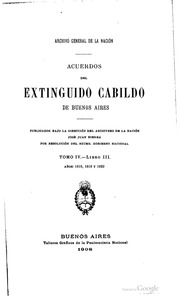 Acuerdos del extinguido Cabildo de Buenos Aires