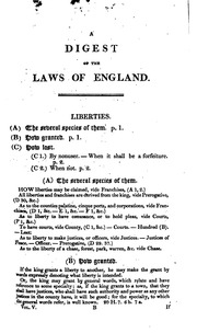 A Digest Of The Laws Of England