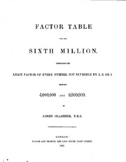 Factor Table For The Sixth Million