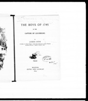 The Boys Of 1745 At The Capture Of Louisbourg