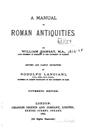 A Manual Of Roman Antiquities