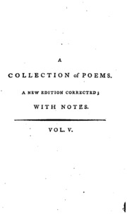 A Collection Of Poems In Six Volumes. By Several Hands