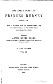 المذكرات المبكرة لفرانسيس بورني ، 1768-1778