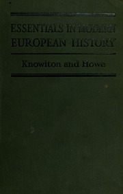 Essentials In Modern European History