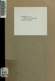 Der Krieg Und Die Internationale