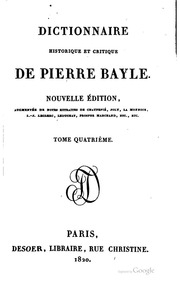 Dictionnaire Historique Et Critique / 1. A - Am