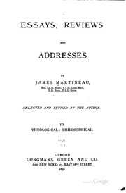 Essays, Reviews, And Addresses