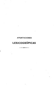 Apuntaciones lexicográficas