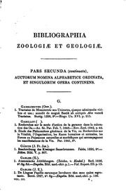 Bibliographia zoologiæ et geologiæ. : a general catalogue of all books, tracts, and memoirs on zoology and geology.