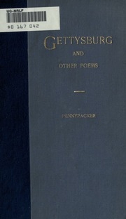 Gettysburg, And Other Poems