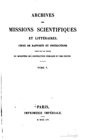 Archives des missions scientifiques et littéraires