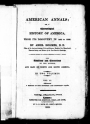 American Annals; Or, A Chronological History Of America, From Its Discovery In 1492 To 1806