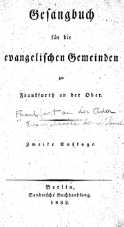 Gesangbuch für die evangelischen gemeinden zu Frankfurth an der Oder