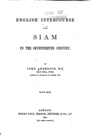 English Intercourse With Siam In The Seventeenth Century