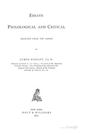 Essays Philological And Critical: Selected From The Papers