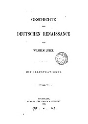 Geschichte Der Deutschen Renaissance